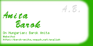 anita barok business card